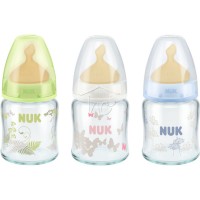 Bình sữa thủy tinh cổ rộng NUK 120ml
