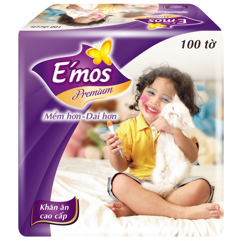 Giấy Ăn E'mos Premium 1 Lớp