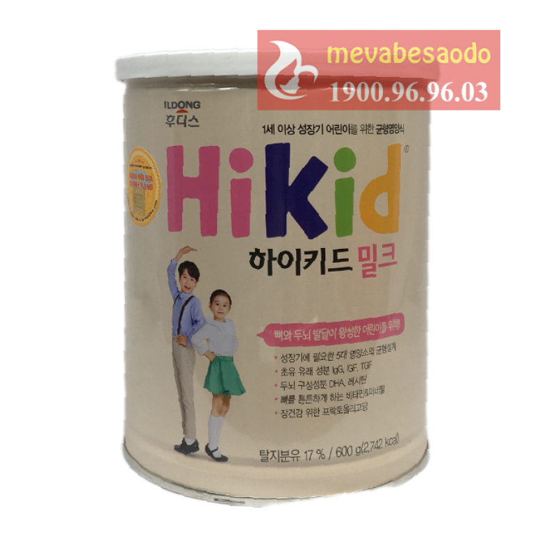 Sữa Hikid bò Hàn Quốc phát triển chiều cao vị Vani